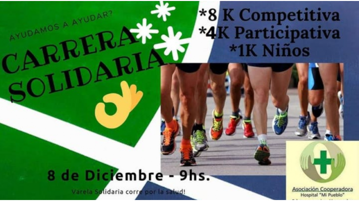 El 8 de diciembre, Varela Solidaria Corre por la Salud